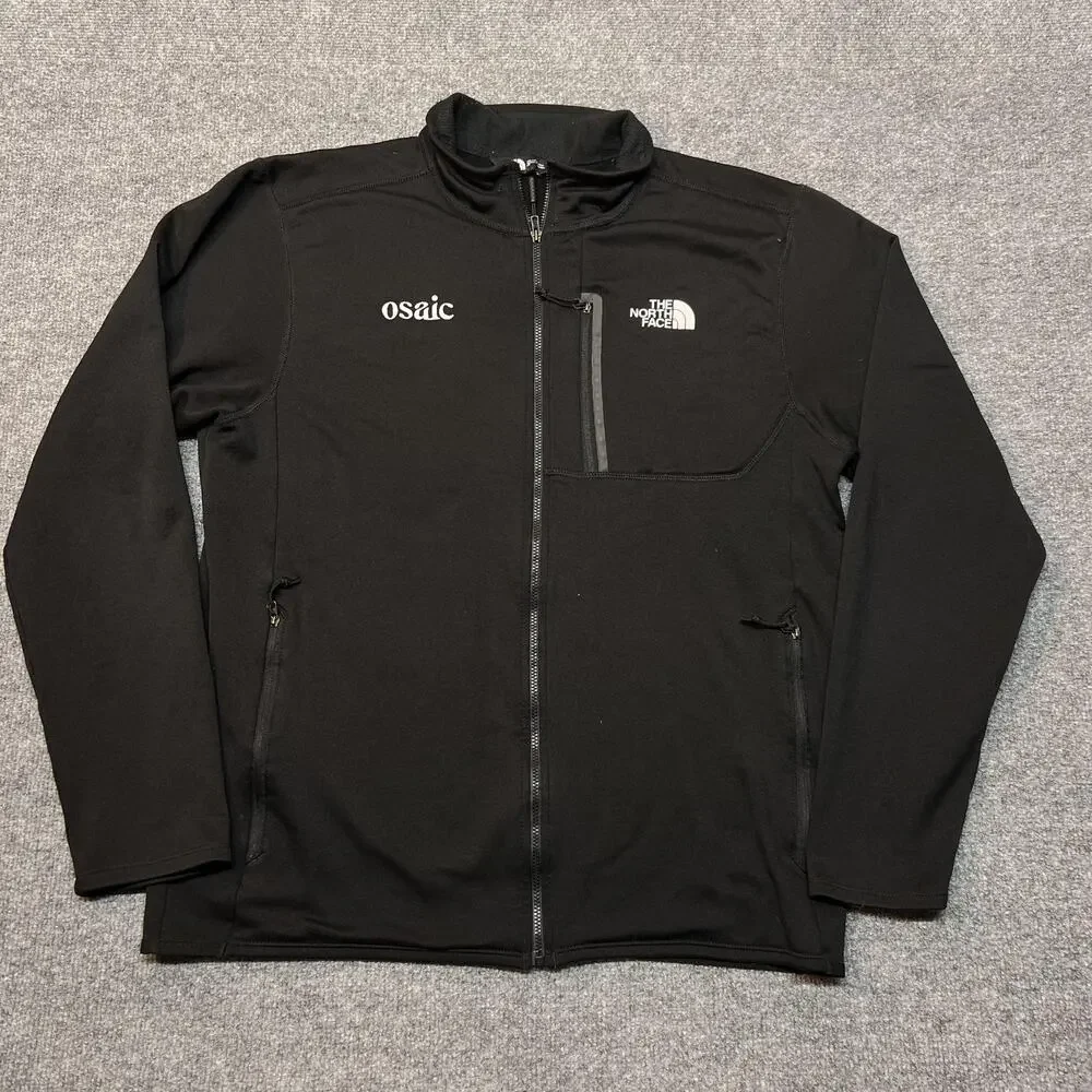 The North Face Jacket Mens M Black Softshell Full Zip Lined Pockets Hiking